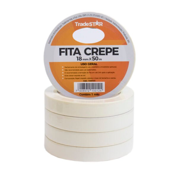 FITA CREPE P/ USO GERAL 18MM X 50M - Imagem 2