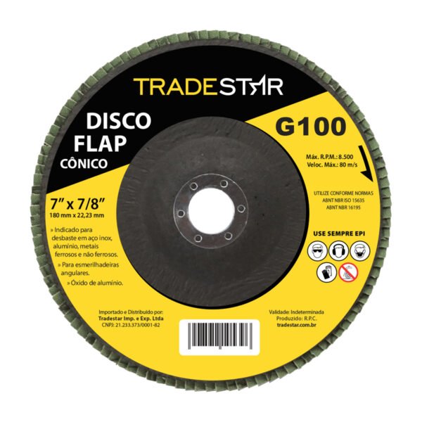DISCO FLAP CONICO 180MM G100