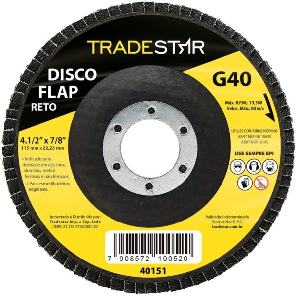DISCO FLAP RETO 115MM G40 AZUL - Imagem 3