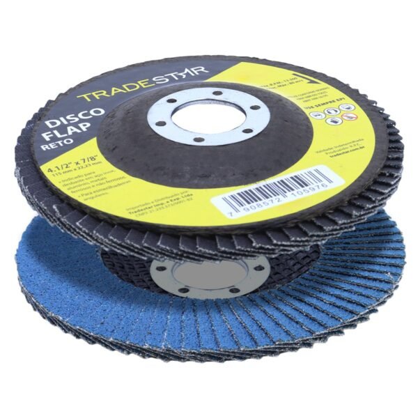 DISCO FLAP RETO 115MM G80 AZUL - Imagem 2