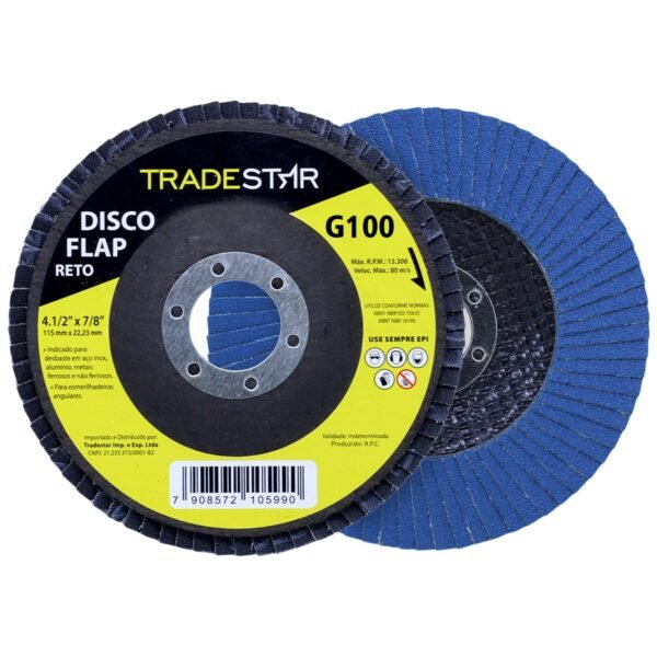 DISCO FLAP RETO 115MM G100 AZUL - Imagem 3