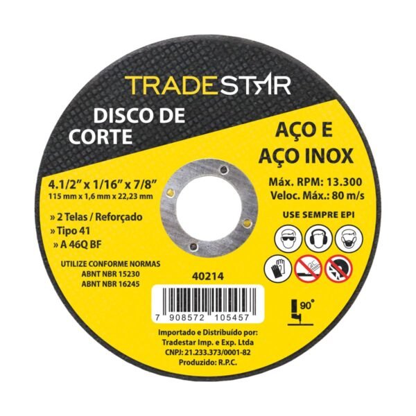 DISCO DE CORTE 115X1.6MM - Imagem 2