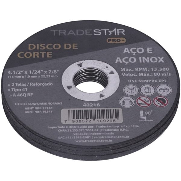 DISCO DE CORTE METAL 115X10 MM PRO - Imagem 3
