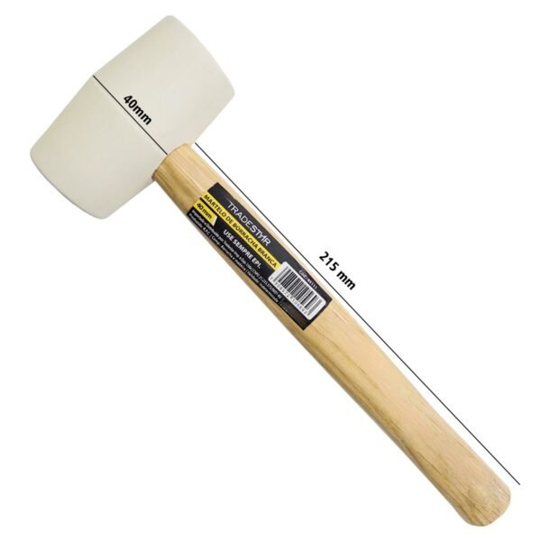 MARTELO BORRACHA BRANCA 40MM - Imagem 2