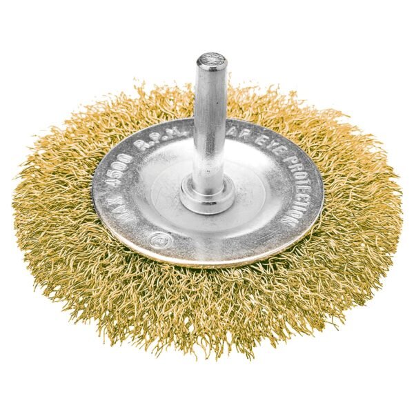 ESCOVA CIRCULAR ACO LATONADO C/ HASTE 50X8MM - Imagem 3