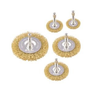 JOGO ESCOVAS CIRCULARES ACO LATONADO 5 PCS