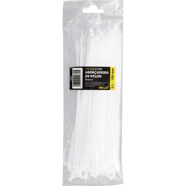 ABRACADEIRA NYLON 2.5X200MM BRANCA - Imagem 4