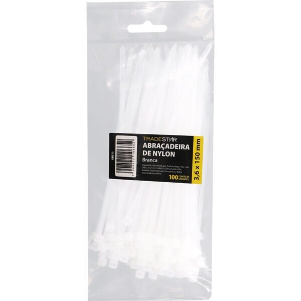 ABRACADEIRA NYLON 3.6X150MM BRANCA - Imagem 4