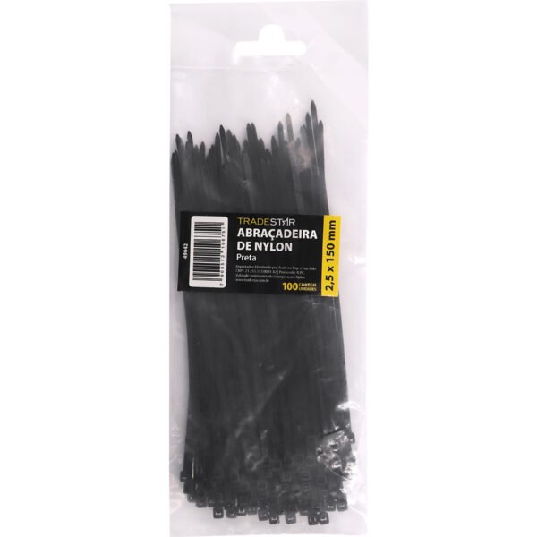 ABRACADEIRA NYLON 2.5X150MM PRETA - Imagem 6