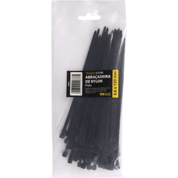 ABRACADEIRA NYLON 3.6X150MM PRETA - Imagem 6