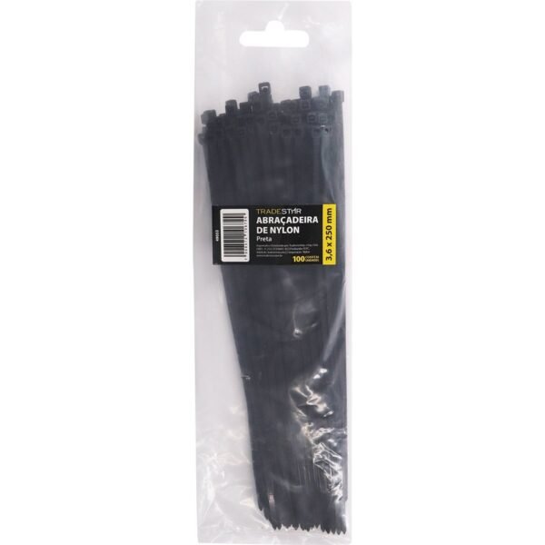 ABRACADEIRA NYLON 3.6X250MM PRETA - Imagem 2