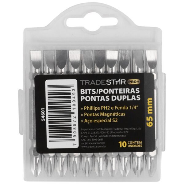 JOGO BITS DUPLO PH2-1/4" 65MM 10 PCS S2 PRO