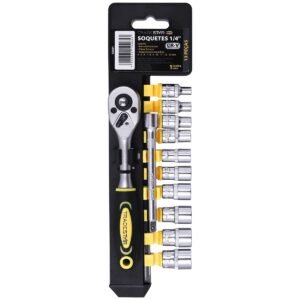 JOGO SOQUETES 1/4" 12 PCS CRV PRO